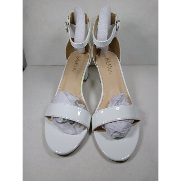 Bella Marie Women's 8.5 Jean-08 White Strappy Open Toe Block Heel Dress Sandal - Picture 2 of 7